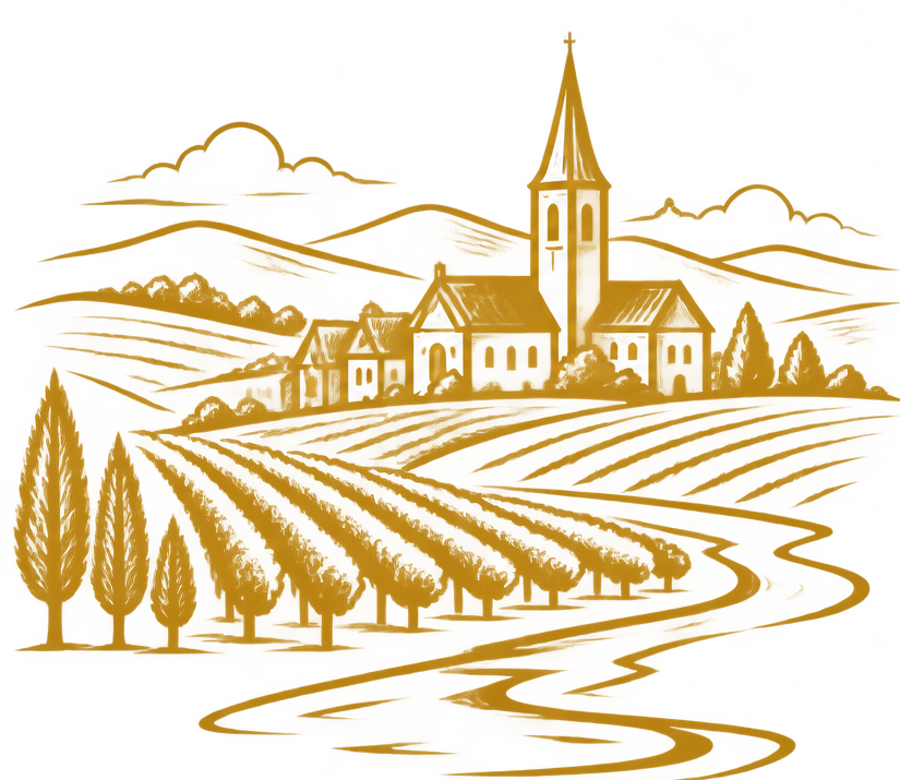 Weinlandschaft mit fränkischer Kirche – Urlaub in Mainfranken